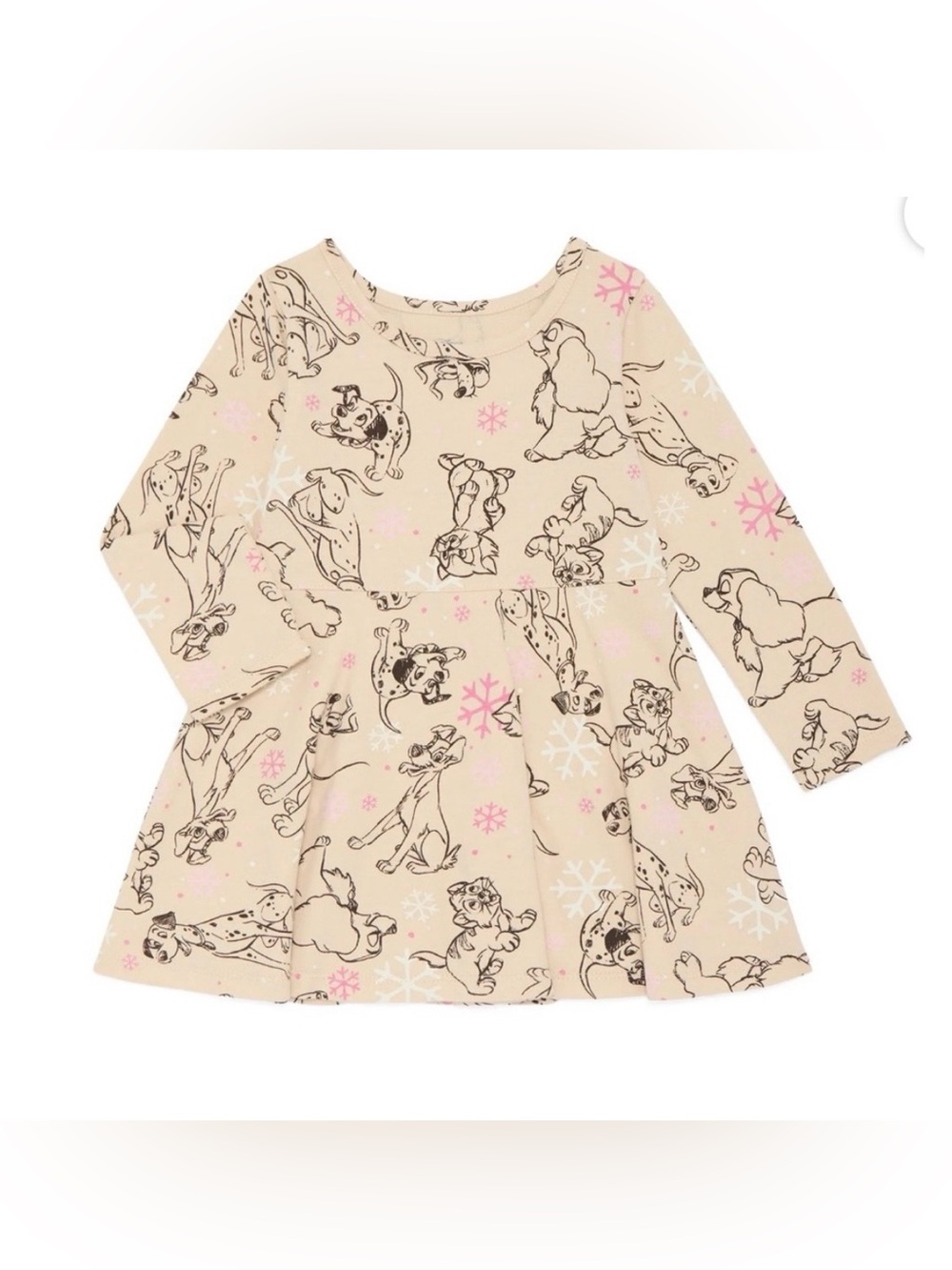 Disney Classics 12M Toddler Girl’s Long Sleeve All-Over Print Dress